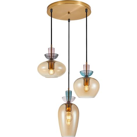 SUSPENSIONS FANDA 3 E27 OR ITALUX PND-31882-3A-GD-AMB (1/2)
