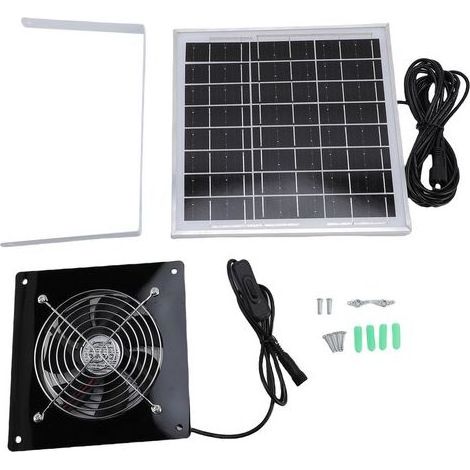 Ventilateur d’Évacuation Solaire 8 W pour Serre, Poulailler, Abri ou Maison pour Animaux – Sans Batterie, IP67 (1/5)