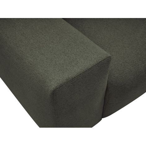 BOBOCHIC - Canapé d'angle réversible convertible coffre VOLTAIRE tissu chiné avec pouf Vert (1/5)