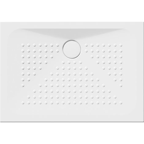 Receveur de douche rectangulaire en céramique 100x70x4cm, blanc ExtraGlaze