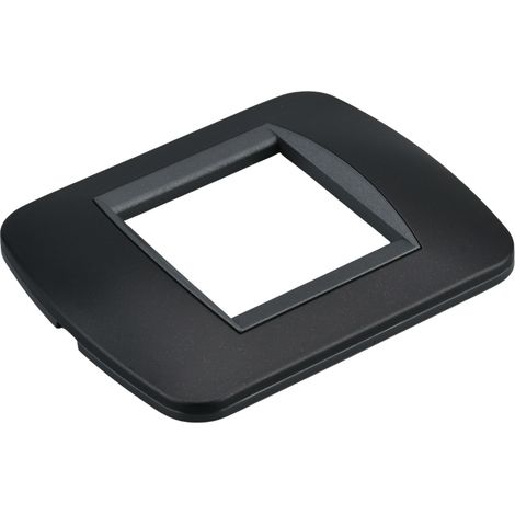 Placca Plastica Ovale MBL 2 Moduli/Posti Compatibile Bticino Living 3 Colori Disponibili (Nero)