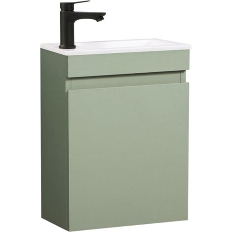 Kometmöbel Gäste-WC Waschtisch Set 40 cm Vormontiert Klein Waschbecken mit Unterschrank (Grün 40cm, Ohne Wasserhahn) (1/5)