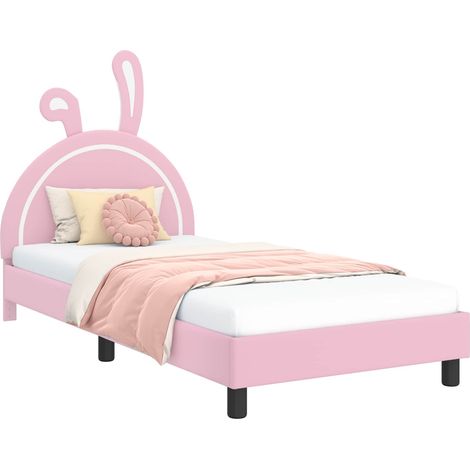 Children's Bed Frame with Headboard Pink 80 x 200 cm PU vidaXL