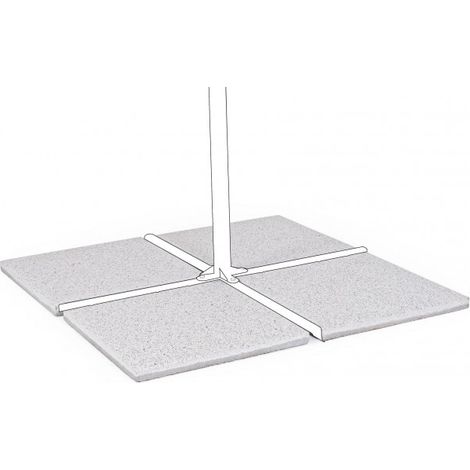 Base in cemento per ombrellone da giardino, marmetta quadrata in ghiaia 50 x 50 cm -Confezione da 4 pezzi / Cemento Mix Bianco