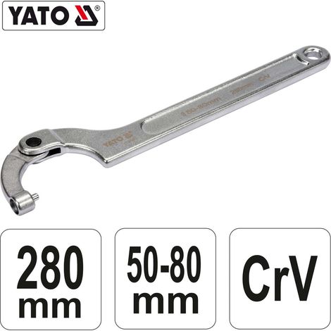 YATO HAKENSCHLÜSSEL RUNDSTIFT, GELENKT 50-80mm (1/4)