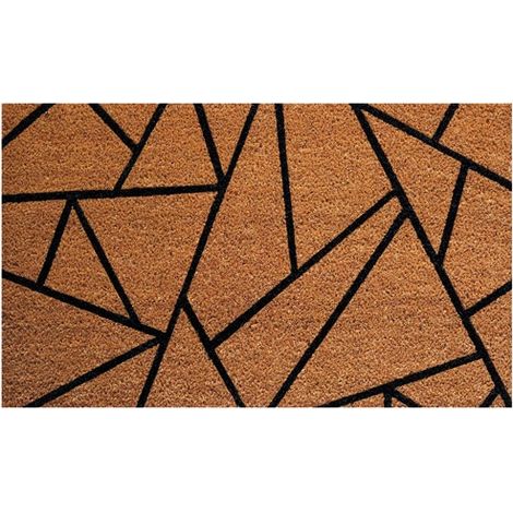 Tapis Coco Naturel, Semelle Latex 45x75 Cm Graphique Beige - Idmat