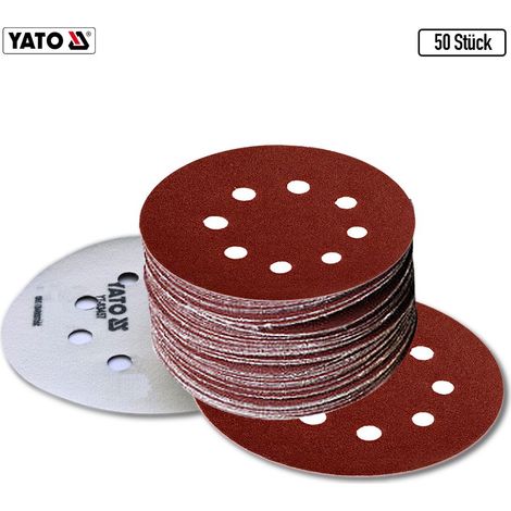 5 BIS 250 STÜCK Klett Schleifscheiben Haftschleifscheiben Schleifpapier gelocht +Ø 125 mm, P180, 50 Stück