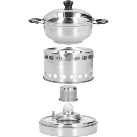 Marmite Pour Fondue - 18 cm - Cuisinière Portable Extérieure - Cadre Creux - Valve De Sécurité - Capuchon D'Extinction - 1 Pièce (1/5)