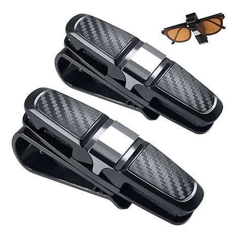 Juego de 2 monturas para gafas de coche con clip, clip para gafas de coche, soporte para gafas de sol, soporte giratorio de 360 grados, apto para todos los modelos de coche (97 x 4 (1/5)