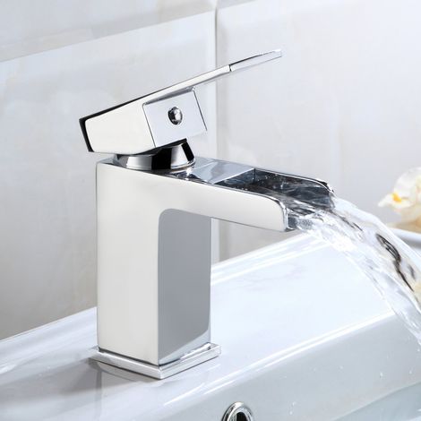 Ozone Contemporary Chrome Waterfall Cloakroom Basin Mono Mixer & Waste (1/5)