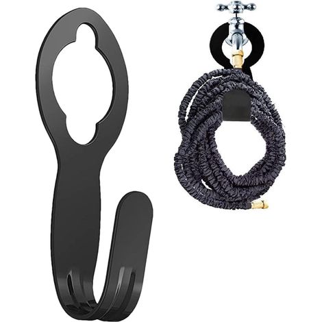 Lot de 2 supports de tuyau d'arrosage en métal, crochet mural robuste supportant jusqu'à 10 kg, extensible.