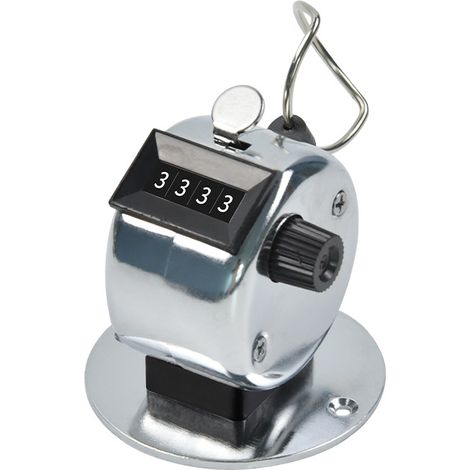 Silver Metal Hand Counter Mechanical Palm Counter 4 Digit Hand Counter Sports Trainer Supplies (1/5)