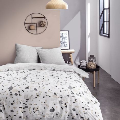 Parure de lit double "Sunny" - Blanc - l 220 x L 240 cm - Livraison gratuite (1/3)