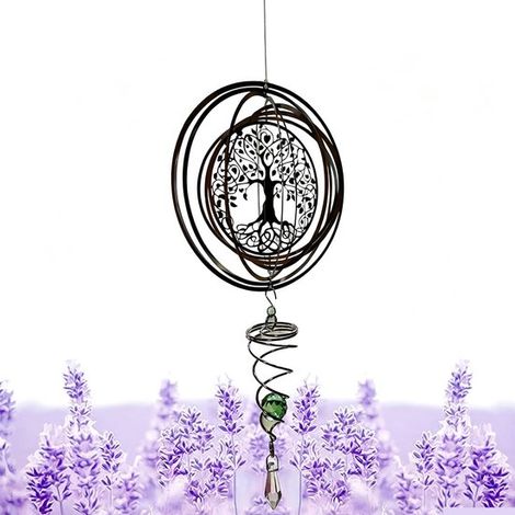 Windspiel „Baum des Lebens“ 3D Windspiel, faltbar und drehbar Ø 14,5 cm Gartendekoration Windfänger mit S Haken zum einfachen Aufhängen Terrassen (1/5)
