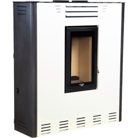MF - Estufa de Pellets Modelo PASILLO S-PLUS de 11,8 kW con WiFi para Calentar hasta 290 m³ - Blanco (1/5)