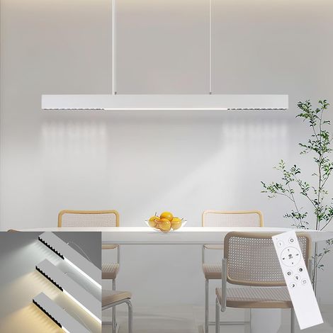 GBLY LED Pendelleuchte Esstisch Hängelampe Dimmbar - 32W Modern Hängeleuchte 107CM Höhenverstellbar mit Fernbedienung Esstischlampe Hängend Lang Linear Design für Esszimmer Wohnzimmer Büro