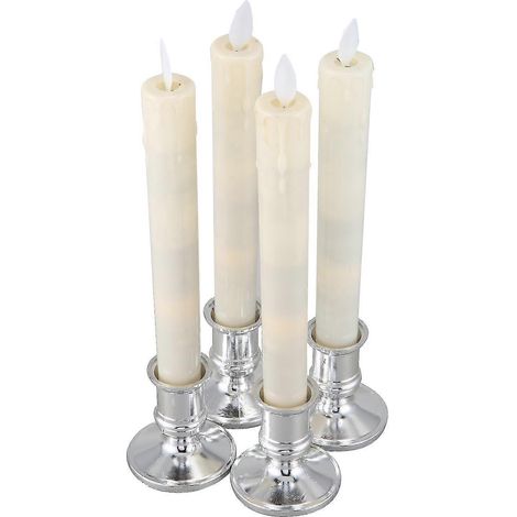 Bougie électrique Led sans flamme, 4 pièces, bougie scintillante, accessoires de dîner aux chandelles W (1/5)