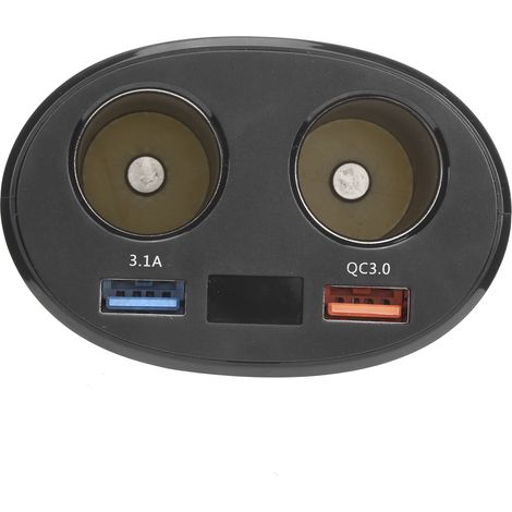 Kfz-Ladeadapter mit zwei USB-Anschlüssen und zwei Zigarettenanzünderbuchsen (1/5)