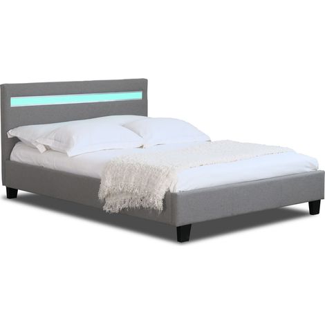 4ft Prado LED Bed Frame in Light Grey