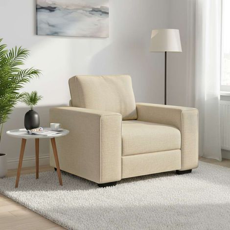 vidaXL Canapé/Fauteuil crème 100x77x82 cm tissu (1/5)