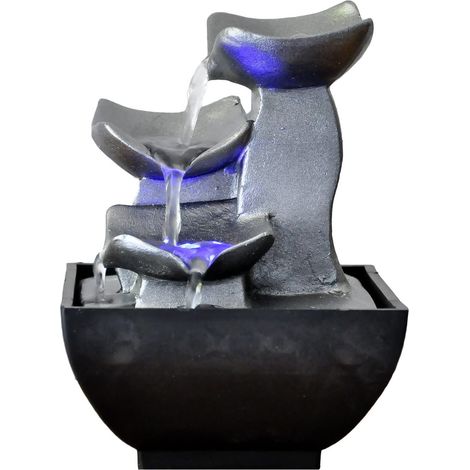Zen Light - Fontana Nature Boro, resina, argento, 13 x 13 x 17 cm