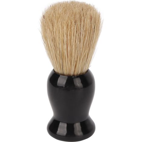 Blaireau à barbe synthétique noir brillant, mousse facile, rasage polyvalent pour homme, usage domestique, salon et voyage. (1/5)