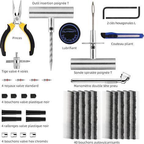 Meche Pneu Crevaison, Kit Reparation Pneu Voiture (1/4)