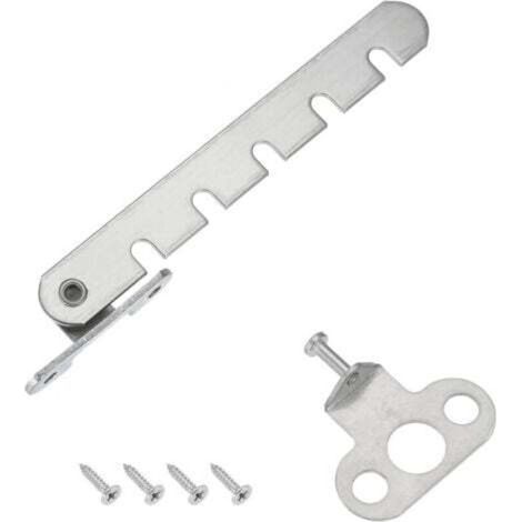 Loquet de sécurité pour fenêtre, 1 pièce, avec barre réglable, avec 5 fentes, pour fenêtres ouvrant vers l'intérieur, argenté (44 mm). (1/4)