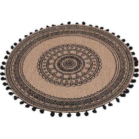 Set de Table en Jute "Renata" 38cm Noir (1/3)