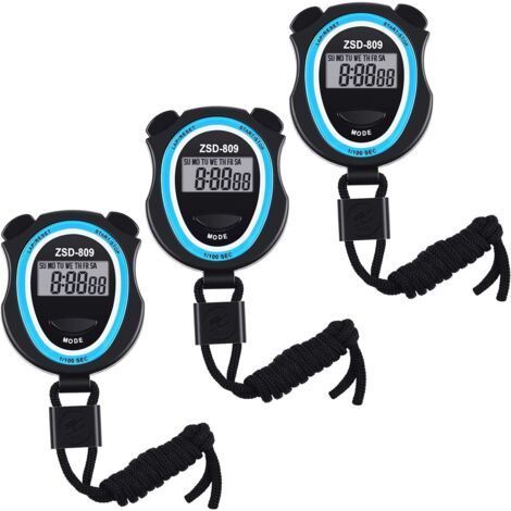 Chronomètre numérique 3 pièces, chronomètre de sport numérique électronique multifonction pour entraîneurs de fitness et arbitres, piles non incluses (1/5)