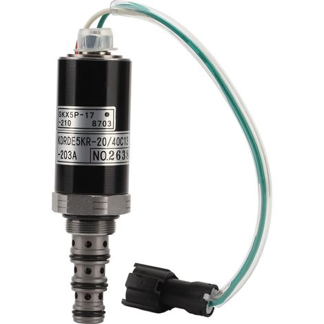 Distributeur hydraulique électromagnétique en acier allié KDRDE5KR-20/40C13-203A pour pelle KOBELCO SK60/100, vanne de commande, pièce détachée robuste. (1/5)