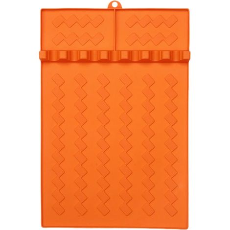 Tapis en silicone pour barbecue extérieur, spatule en silicone pour planche à griller latérale, facile à nettoyer, planche à griller réutilisable, idéale pour les grillades et la cuisine à la maison. (1/5)