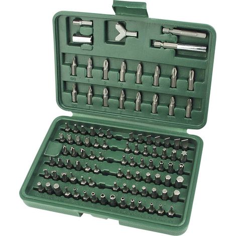 Brüder Mannesmann M29800 Kit inserti 100 parti Taglio, Croce Phillips, Croce Pozidriv, Brugola interna, Quadrato intern (1/2)