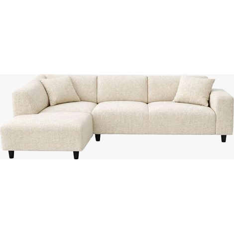 MUNICH Canapé d'angle en tissu beige foncé - Angle gauche (1/5)