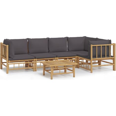 Maison Exclusive - 6-tlg. Garten-Lounge-Set mit Dunkelgrauen Kiss