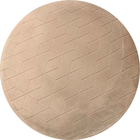 STRADO runder 3D-Plüschteppich „Hase“, weich wie ein Kaninchen, rutschfest, 160 cm, Beige