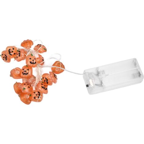 Guirlande Lumineuse Citrouille 20 LED 2m, Alimentée par Piles pour Décoration Halloween Intérieur Extérieur (1/5)