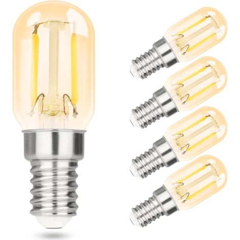 GBLY 4er pack E14 LED Kaltweiß Glühbirne: T22 Vintage LED Lampen 2W Retro Edison Sockel Birne 6000K Kaltweiss Leuchtmittel Energiesparlampe E14 Fassung Kühlschranklampe Light Bulb Nicht dimmbar (1/5)