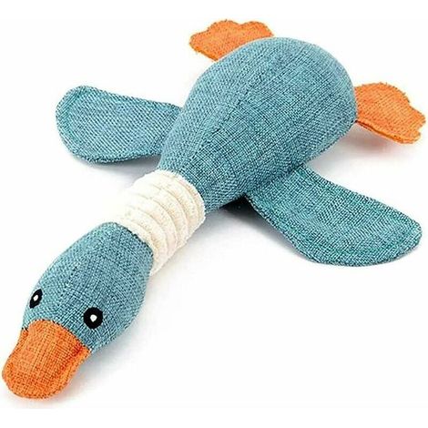 chiot chien jouet accessoires de jeu peluche interactive chien jouet en forme d'oie sauvage cadeau bleu doux version surprise 32cm (1/5)