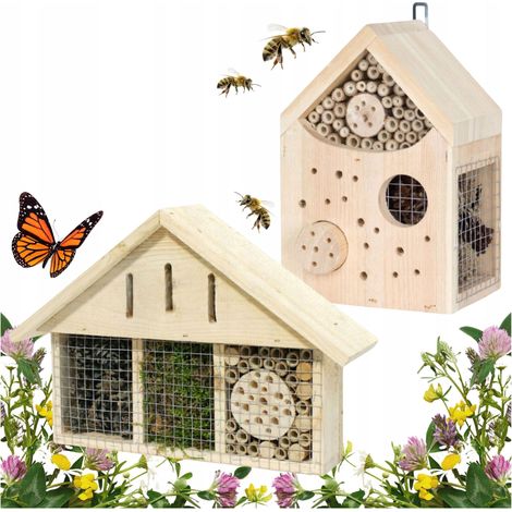 Insektenhaus für Schmetterlinge Murarek Hotel Bambusschuppen 45x9x30 und 18x15x29 cm (1/5)
