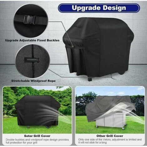 Housse de protection imperméable pour barbecue à gaz, Fixation Bilatérale Réglable avec Boucle, Convient pour Barbecue Weber, Dimensions 152 cm/60 pouces. (1/3)