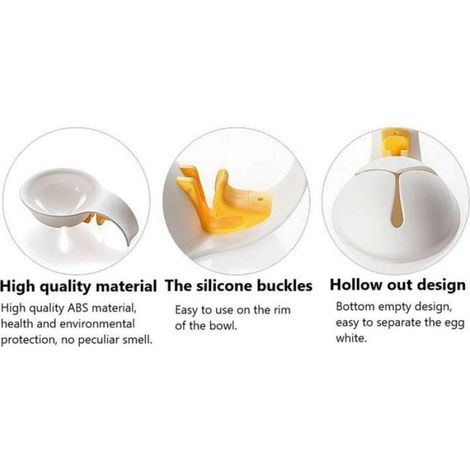 Séparateur œufs inox - 1 pièce, qualité alimentaire - Filtre jaune blanc, ustensile cuisine Cuneary (1/5)