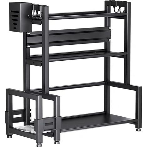 Range-Épices Cuisine en Acier Carbone avec Porte-Planche à Découper – Gain de Place Design 48x21x49cm, Résistant à l'Humidité & Anti-Rayures (Installation Rapide pour Petites Cuisines) (1/5)