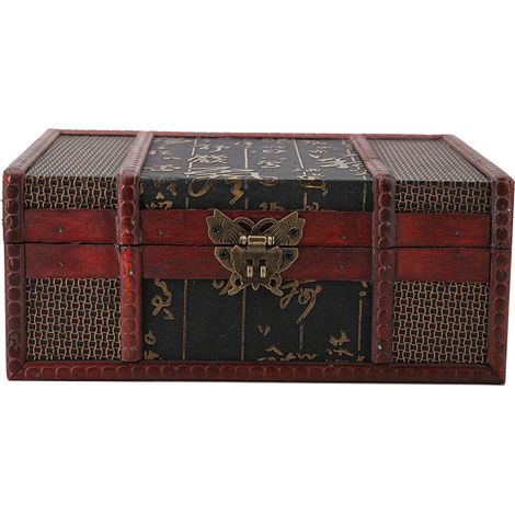 Boîte de Rangement Vintage en Bois pour Livres et Bijoux - Petit Format Organisateur (1/5)