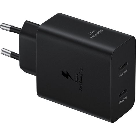 Samsung EP-T5020X - Adapter de Chargement rapide (comprend de Câble de données EP-T5020X, chargeur USB Type-C avecdeux connexions, 1 x 50 W, 1 x 25 W). (1/5)