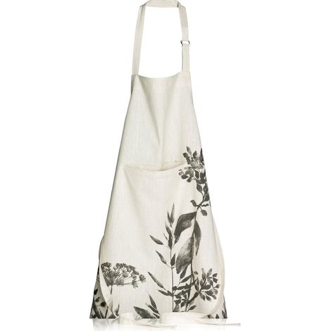 Tablier de Cuisine en Coton Imprimé Floral Aquarelle avec Boucle Réglable 80 x 85 cm - PANGIVO (1/2)