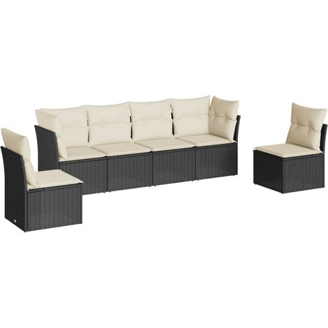 Maison Exclusive - Set de sofás de jardín 6 piezas y cojines ratá
