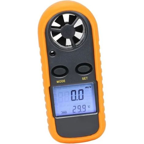 Anémomètre numérique de poche avec écran LCD, mesure de la vitesse du vent et de la température, pile bouton incluse (1/5)