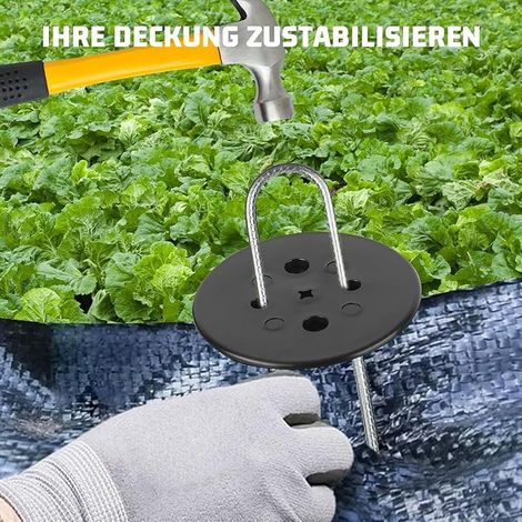 50 Rondelles Noires en Plastique pour Fixer des Feuilles De Paillage Agrafes De Jardin Jardin Ancrage Au Sol Bâches Filets Pelouses Synthétiques Joints d'ancrage Au Sol en Plastique (1/5)
