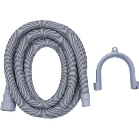 1 Tuyau de vidange, PP, 3 mètres, diamètre 20-38mm, support en U, pour lave-linge (1/5)